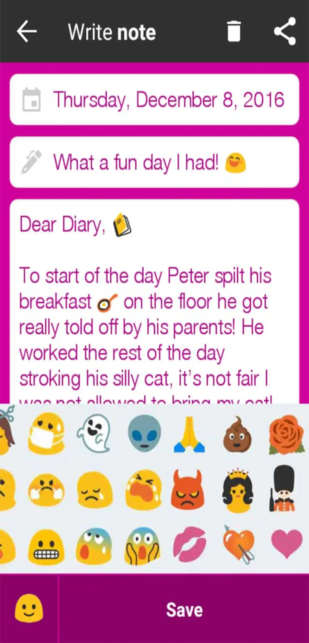 Diary App Screenshot
